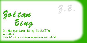 zoltan bing business card